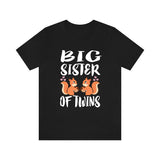 Big Sister Of Twins Squirrels Shirt, Big Sister Of Twins Gift, Twins Sister Gift, Big Sister Of Twins Announcement T-Shirt Image 1