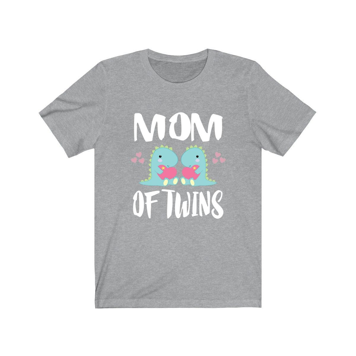 Mom of twins dinosaurs mother announcement tee for dino twin mom