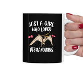Just A Girl Who Loves Pteranodon Dinosaur Tea Coffee Mug, Pteranodon Lover Gift, Flying Dinosaur Animal Mug Image 1