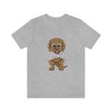 Dog Puppy Behind A T-Shirt, Dog Lover Shirt, Cute Dog Shirt, Dog Funny Shirt, Girl Boy Dog Lover Gift, Dog Girl T-Shirt Image 3