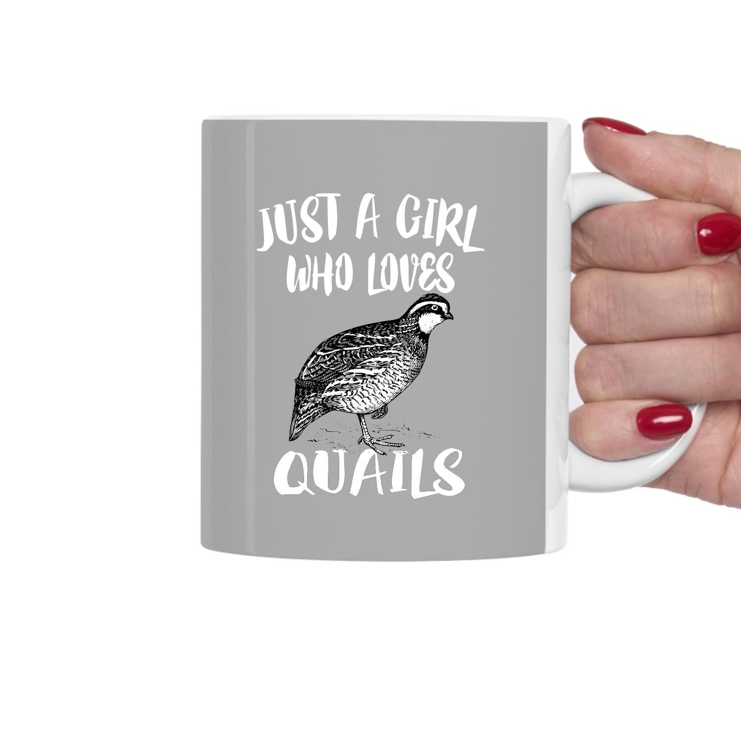 Just A Girl Who Loves Quails Bird Tea Coffee Mug, Quail Lover Gift, Birding Animal Mug Image 1