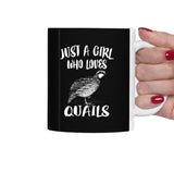 Just A Girl Who Loves Quails Bird Tea Coffee Mug, Quail Lover Gift, Birding Animal Mug Image 2