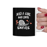 Just A Girl Who Loves Snails Tea Coffee Mug, Snail Lover Gift, Snail Animal Mug Image 1