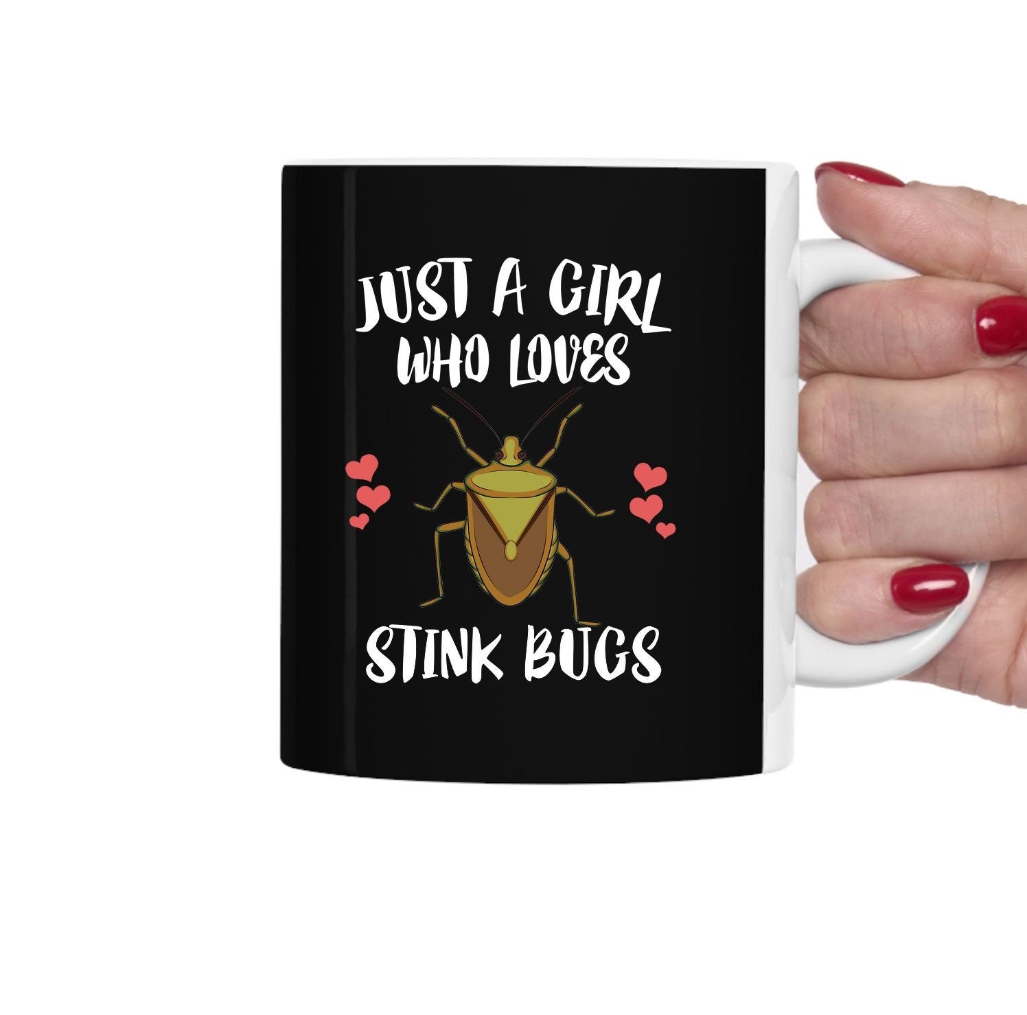 Just A Girl Who Loves Stink Bugs Tea Coffee Mug, Stink Bug Lover Gift, Insect Animal Mug Image 1