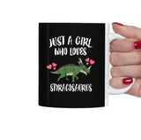 Just A Girl Who Loves Styracosaurus Dinosaur Tea Coffee Mug, Styracosaurus Lover Gift, Styracosaurus Animal Mug Image 2