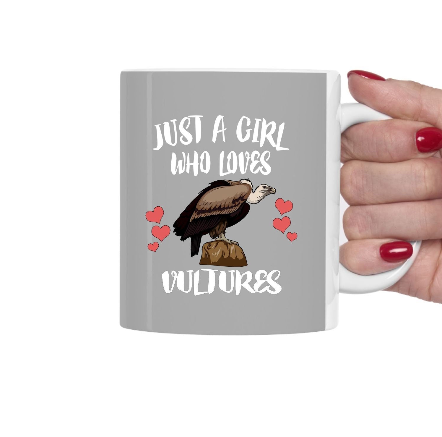 Just A Girl Who Loves Vultures Bird Tea Coffee Mug, Vulture Lover Gift, Vulture Birding Women Animal Mug Image 1