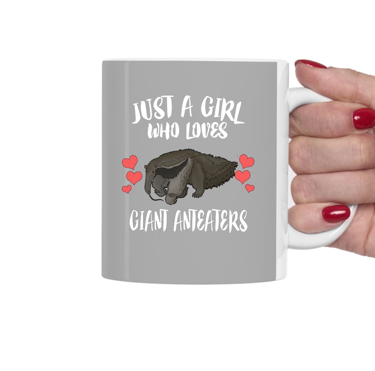 Just A Girl Who Loves Giant Anteaters Tea Coffee Mug, Giant Anteater Lover Gift, Giant Anteater Women Animal Mug Image 1