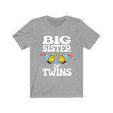 Big Sister Of Twins Bees Shirt, Big Sister Of Twins Gift, Twins Sister Gift, Big Sister Of Twins Announcement T-Shirt Image 3