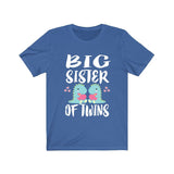 Big Sister Of Twins Dinosaurs Shirt, Big Sister Of Twins Gift, Twins Sister Gift, Big Sister Of Twins Announcement T-Shirt Image 2