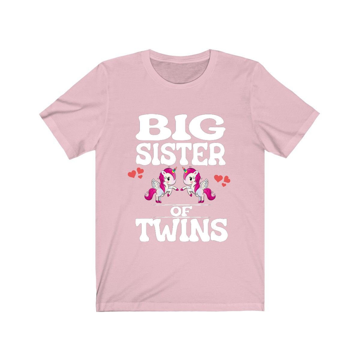 Big sister of twins unicorns magical sibling announcement tee
