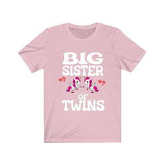 Big sister of twins unicorns magical sibling announcement tee