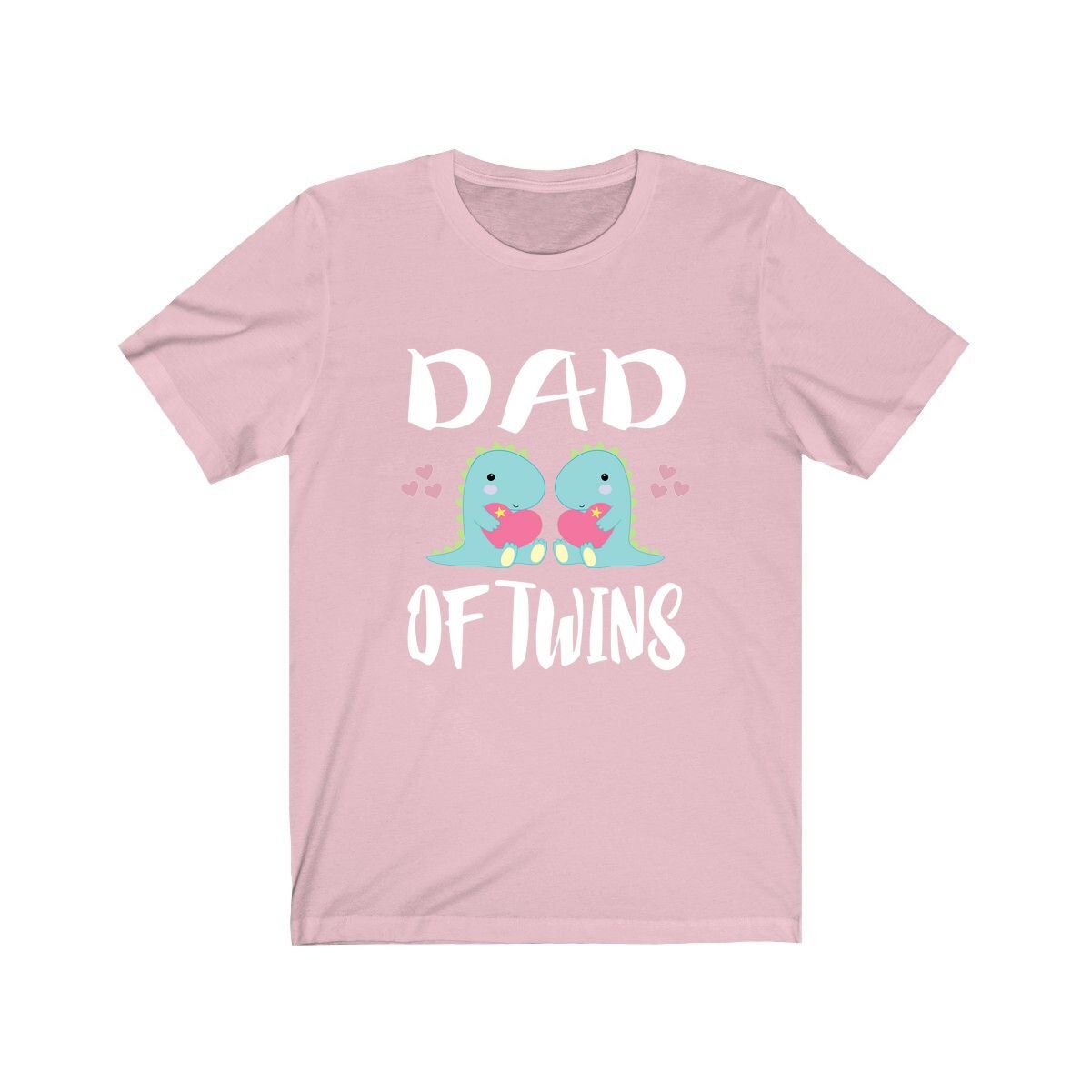 Dad of twins dinosaurs father announcement tee for dino twin dad