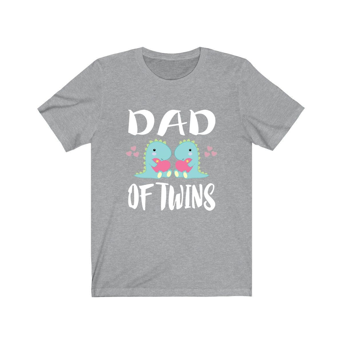 Dad of twins dinosaurs father announcement tee for dino twin dad