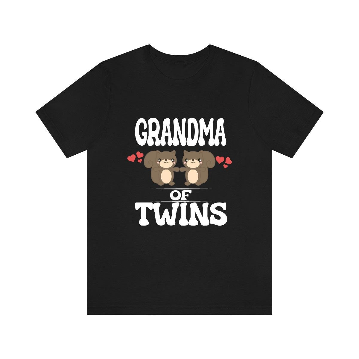 Grandma Of Twins Shirt, Grandma Of Twins Squirrels Gift, Grandma Of Twins Announcement Grandmother Gift T-Shirt Image 1