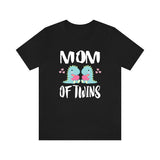 Mom Of Twins Shirt, Mom Of Twins Dinosaur Gift, Mom Of Twins Announcement, Mom Of Twins Pregnancy Mother Gift T-Shirt Image 1