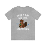 Just A Boy Who Loves Beavers Shirt, Beaver Lover Shirt, Men Beaver Shirt, Beaver Lover Gift, Animal Gift Image 1