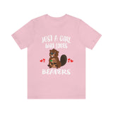Just A Girl Who Loves Beavers Shirt, Beaver Lover Shirt, Women Beaver Shirt, Beaver Lover Gift, Animal Gift Image 3