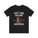 Just A Girl Who Loves Beavers Shirt, Beaver Lover Shirt, Women Beaver Shirt, Beaver Lover Gift, Animal Gift Image 2