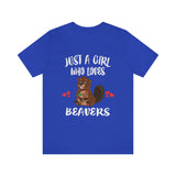 Just A Girl Who Loves Beavers Shirt, Beaver Lover Shirt, Women Beaver Shirt, Beaver Lover Gift, Animal Gift Image 4