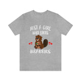 Just A Girl Who Loves Beavers Shirt, Beaver Lover Shirt, Women Beaver Shirt, Beaver Lover Gift, Animal Gift Image 1