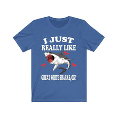 I Just Really Like Great White Shark Shirt - great white shark print design