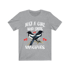 Just A Girl Who Loves Magpies Shirt - magpie print design