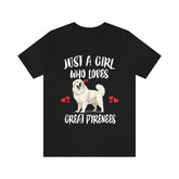 Just A Girl Who Loves Great Pyrenees Dogs Shirt, Great Pyrenees Dog Lover Shirt, Dog Shirt, Great Pyrenees Owner Gift Adult Kids T-Shirt Image 1