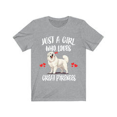 Just A Girl Who Loves Great Pyrenees Dogs Shirt - Great Pyrenees print design
