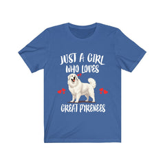 Just A Girl Who Loves Great Pyrenees Dogs Shirt - Great Pyrenees print design