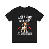Just A Girl Who Loves Jack Russell Terriers Shirt, Dog Lover Shirt, Jack Russell Terrier Dog, Animal Toddler Infant Kids Gift T-Shirt Image 1