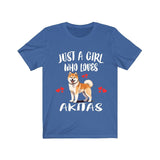 Just A Girl Who Loves Akitas Shirt, Dog Lover Shirt, Akita Dog, Animal Toddler Infant Kids Gift T-Shirt Image 3
