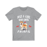 Just A Girl Who Loves Akitas Shirt, Dog Lover Shirt, Akita Dog, Animal Toddler Infant Kids Gift T-Shirt Image 4