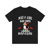 Just A Girl Who Loves Beagles Shirt, Dog Lover Shirt, Beagle Dog, Animal Toddler Infant Kids Gift T-Shirt Image 1