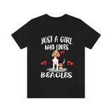 Just A Girl Who Loves Beagles Shirt, Dog Lover Shirt, Beagle Dog, Animal Toddler Infant Kids Gift T-Shirt Image 1