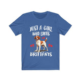 Just A Girl Who Loves Brittany Spaniels Shirt, Dog Lover Shirt, Brittany Spaniel Dog, Animal Toddler Infant Kids Gift T-Shirt Image 1