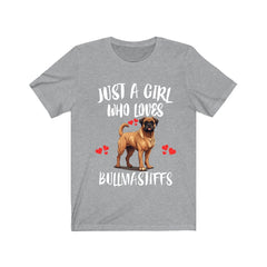 Just A Girl Who Loves Bullmastiffs Shirt - Bullmastiff print design