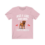 Just A Girl Who Loves Dogue de Bordeaux Shirt, Dog Lover Shirt, Dogue de Bordeaux Dog, Animal Toddler Infant Kids Gift T-Shirt Image 4