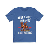 Just A Girl Who Loves Irish Setters Dogs Shirt, Dog Lover Shirt, Irish Setter Dog, Animal Toddler Infant Kids Gift T-Shirt Image 4