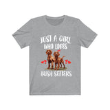 Just A Girl Who Loves Irish Setters Dogs Shirt, Dog Lover Shirt, Irish Setter Dog, Animal Toddler Infant Kids Gift T-Shirt Image 3