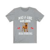 Just A Girl Who Loves Irish Terriers Dogs Shirt, Dog Lover Shirt, Irish Terrier Dog, Animal Toddler Infant Kids Gift T-Shirt Image 1