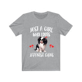 Just A Girl Who Loves Japanese Chins Dogs Shirt, Dog Lover Shirt, Japanese Chin Dog, Animal Toddler Infant Kids Gift T-Shirt Image 1