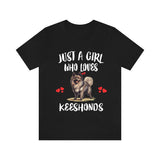 Just A Girl Who Loves Keeshonds Dogs Shirt, Dog Lover Shirt, Keeshond Dog, Animal Toddler Infant Kids Gift T-Shirt Image 1