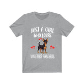 Just A Girl Who Loves Miniature Pinschers Dogs Shirt, Dog Lover Shirt, Miniature Pinscher Dog, Animal Toddler Infant Kids Gift T-Shirt Image 1