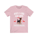 Just A Girl Who Loves Miniature Pinschers Dogs Shirt, Dog Lover Shirt, Miniature Pinscher Dog, Animal Toddler Infant Kids Gift T-Shirt Image 4
