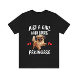 Just A Girl Who Loves Pekingese Dogs Shirt, Dog Lover Shirt, Pekingese Dog, Animal Toddler Infant Kids Gift T-Shirt Image 1