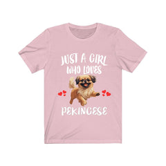 Just A Girl Who Loves Pekingese Dogs Shirt - Pekingese print design