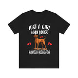 Just A Girl Who Loves Rhodhesian Ridgebacks Dogs Shirt, Dog Lover Shirt, Rhodhesian Ridgeback Dog, Animal Toddler Infant Kids Gift T-Shirt Image 3