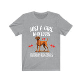 Just A Girl Who Loves Rhodhesian Ridgebacks Dogs Shirt, Dog Lover Shirt, Rhodhesian Ridgeback Dog, Animal Toddler Infant Kids Gift T-Shirt Image 1