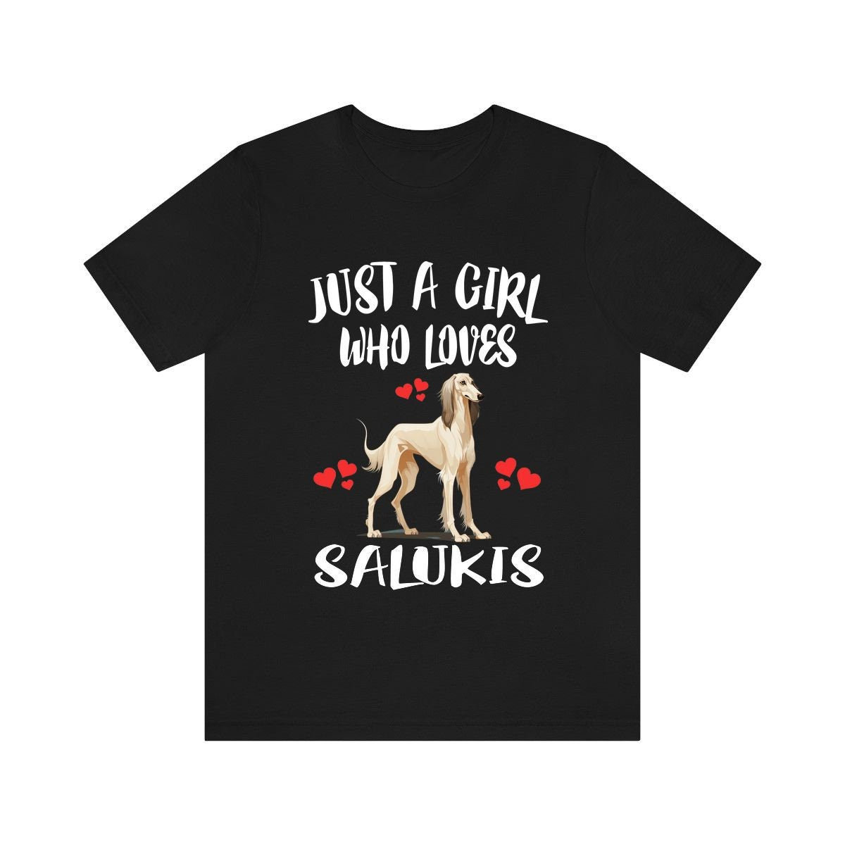 Just A Girl Who Loves Salukis Dogs Shirt, Dog Lover Shirt, Saluki Dog, Animal Toddler Infant Kids Gift T-Shirt Image 1