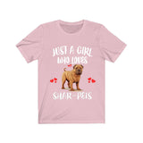 Just A Girl Who Loves Shar-peis Dogs Shirt, Dog Lover Shirt, Shar-pei Dog, Animal Toddler Infant Kids Gift T-Shirt Image 3